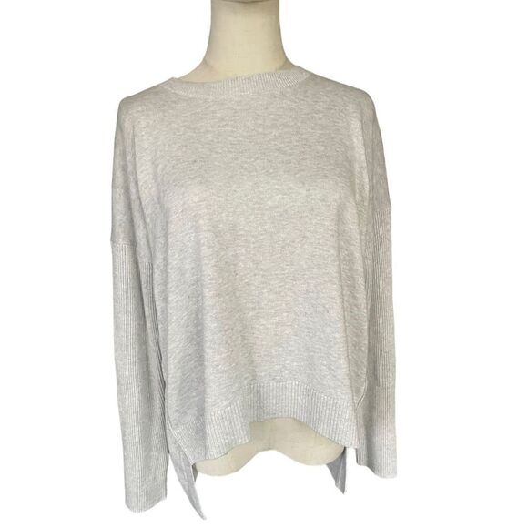 Athleta Highland Crossback Sweater Heather Grey Silk Blend Sz Medium    - Picture 5 of 12